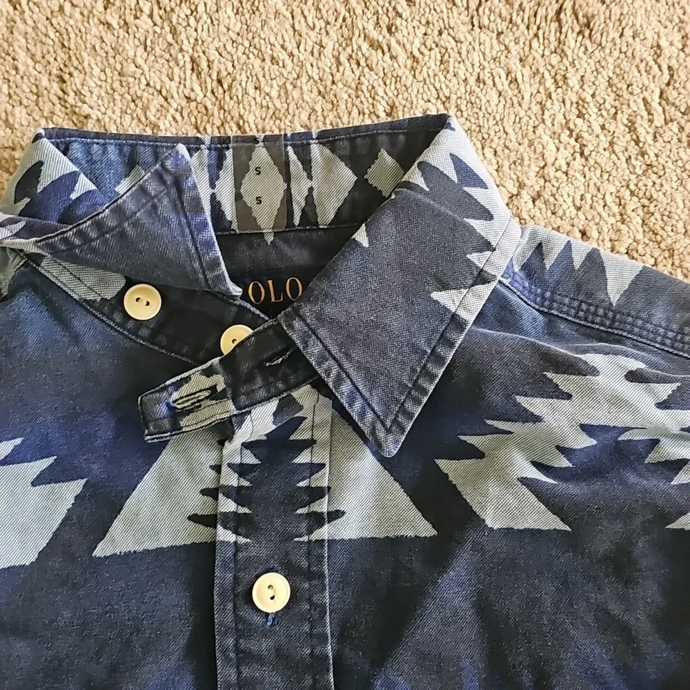 Ralph Lauren Navy Geometric Classic Fit Shirt - Picture 3 of 7